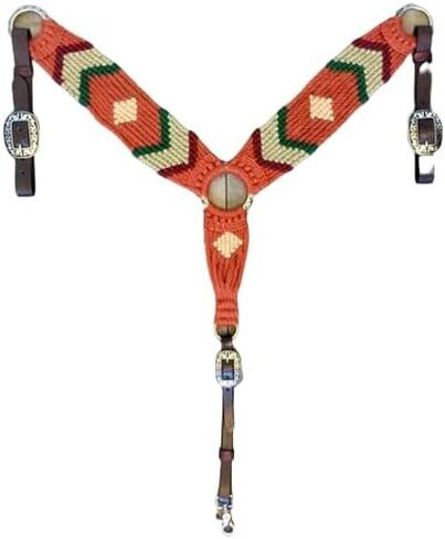 Cheval's International Western Mohair Horse Breast Collar, Handmade Premium Wool & Leather Equestrian Tack, Adjustable, Durable & Comfortable Saddle Breastplate for Horses - Blue, Full in Saudi Arabia