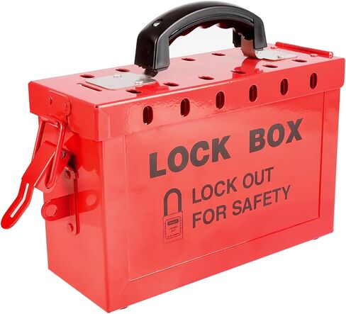 صندوق قفل مجموعة Tagout لإجراءات LOTO للمجموعة المتوافقة مع OSHA، صندوق LOTO فولاذي محمول أحمر، كل صندوق قفل أمان للمجموعة يقبل 13 قفلًا، حزمة واحدة لمحطة قفل العلامة الخارجية in Kuwait