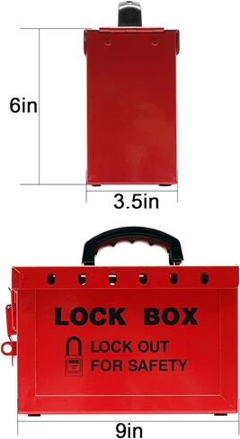 صندوق قفل مجموعة Tagout لإجراءات LOTO للمجموعة المتوافقة مع OSHA، صندوق LOTO فولاذي محمول أحمر، كل صندوق قفل أمان للمجموعة يقبل 13 قفلًا، حزمة واحدة لمحطة قفل العلامة الخارجية in Kuwait