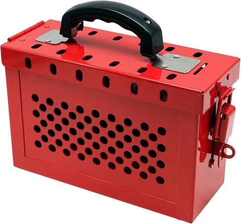 صندوق قفل مجموعة Tagout لإجراءات LOTO للمجموعة المتوافقة مع OSHA، صندوق LOTO فولاذي محمول أحمر، كل صندوق قفل أمان للمجموعة يقبل 13 قفلًا، حزمة واحدة لمحطة قفل العلامة الخارجية in Kuwait