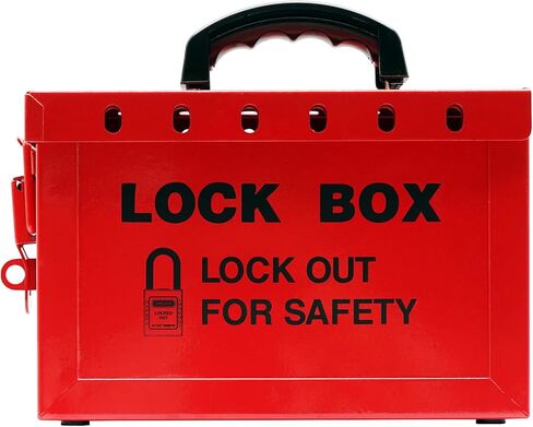 صندوق قفل مجموعة Tagout لإجراءات LOTO للمجموعة المتوافقة مع OSHA، صندوق LOTO فولاذي محمول أحمر، كل صندوق قفل أمان للمجموعة يقبل 13 قفلًا، حزمة واحدة لمحطة قفل العلامة الخارجية in Kuwait
