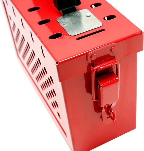 صندوق قفل مجموعة Tagout لإجراءات LOTO للمجموعة المتوافقة مع OSHA، صندوق LOTO فولاذي محمول أحمر، كل صندوق قفل أمان للمجموعة يقبل 13 قفلًا، حزمة واحدة لمحطة قفل العلامة الخارجية in Kuwait