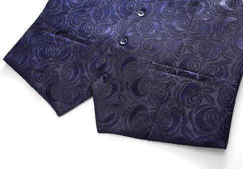 MOGU Mens Slim Fit Suit Vest Black White Floral Waistcoat in Saudi Arabia
