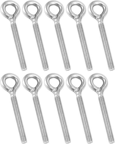 QWORK M8 Eye Bolt Ring Bolts, 10 Pack Heavy Duty Stainless Steel Shoulder Lifting Ring Threaded Eyebolts, Welded Closed Screw Rod Eye Screw Bolts in Saudi Arabia