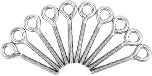 QWORK M8 Eye Bolt Ring Bolts, 10 Pack Heavy Duty Stainless Steel Shoulder Lifting Ring Threaded Eyebolts, Welded Closed Screw Rod Eye Screw Bolts in Saudi Arabia