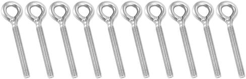 QWORK M8 Eye Bolt Ring Bolts, 10 Pack Heavy Duty Stainless Steel Shoulder Lifting Ring Threaded Eyebolts, Welded Closed Screw Rod Eye Screw Bolts in Saudi Arabia