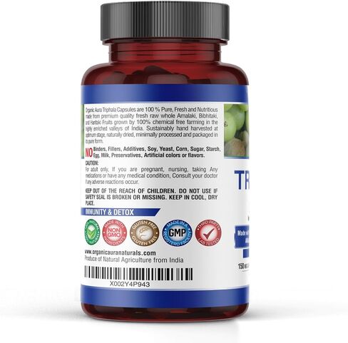Premium Triphala Capsules. 150 Veg HPMC Capsules 1500mg per Serving. Made with Nutritious Triphala. Natural Digestion and Colon Cleanse Support. 100% All Natural. in Saudi Arabia