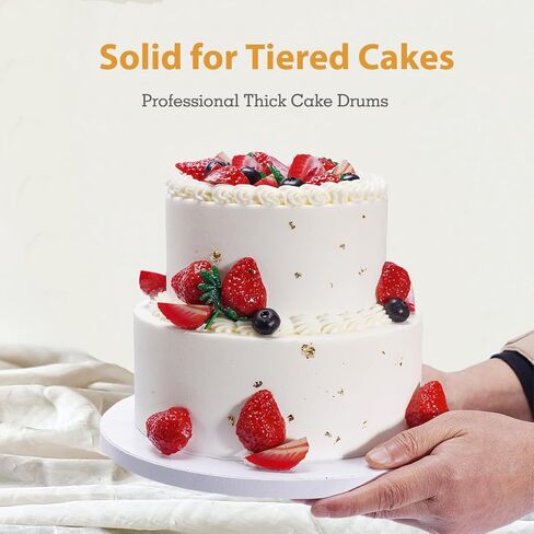 ألواح كيك دائرية مقاس 12 بوصة - بيضاء متينة بسمك 1/2 بوصة - 12 قطعة من دوائر الكيك القوية المقاومة للدهون للكعك ذو الطبقات الثقيلة in Kuwait