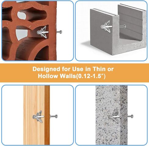 Hollow Wall Anchor Heavy Duty Wall Anchor Gun Metal Setting Tool for Drywall Plaster Walls Metal Cavity Anchor Plasterboard Fixing Screws Kit for Hollow Wall, 40pcs Molly Bolts in 4 Sizes in Saudi Arabia