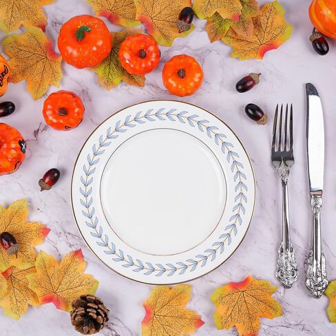 14 قطعة من القرع الاصطناعي الأبيض لعيد الشكر، حصاد القرع الاصطناعي، مشاريع القرع الزخرفية الريفية لتزيين خريف الهالوين in Kuwait