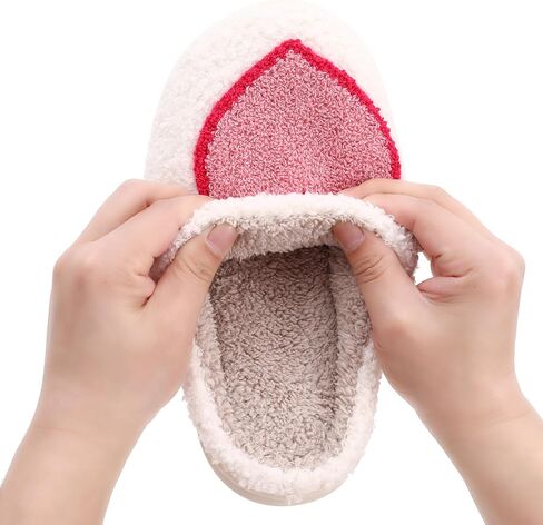 Happy Smile Face Slippers House Slippers for Women Cute Cartoon Design, Soft Plush, Cozy, with Evil Eyes, Strawberry Heart, Indoor/Outdoor in Saudi Arabia