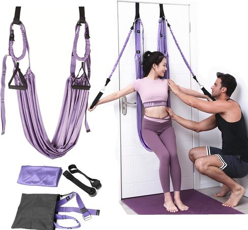 Upgraded Yoga Strap for Stretching, Leg Stretcher Pilates Equipment for Home Gym, Back Bend Assist Trainer Waist Flexibility Workout Bands for Physical Therapy Ballet Dance Splits Gymnastics in Saudi Arabia