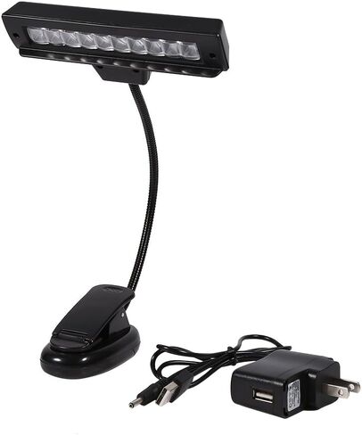 Clip on Light, Portable 10 LED Clip On Piano Light Music Stand Clamp Light Bedroom Desk Reading Lamp AC AC 110V ~220V 2# in Saudi Arabia