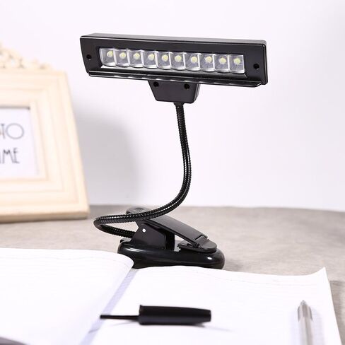 Clip on Light, Portable 10 LED Clip On Piano Light Music Stand Clamp Light Bedroom Desk Reading Lamp AC AC 110V ~220V 2# in Saudi Arabia
