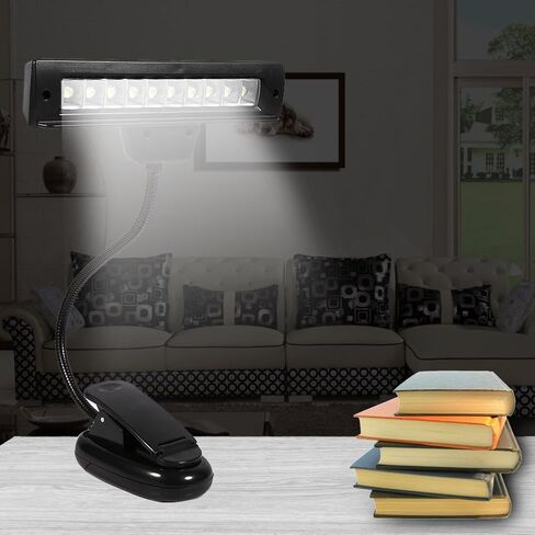 Clip on Light, Portable 10 LED Clip On Piano Light Music Stand Clamp Light Bedroom Desk Reading Lamp AC AC 110V ~220V 2# in Saudi Arabia