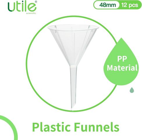Utile 12pcs Plastic Analytical Funnel Set, PP material, Top Diameter 40mm, Small Funnel for Lab Bottles, Recreational Activities, 4512.0012.12 in Saudi Arabia