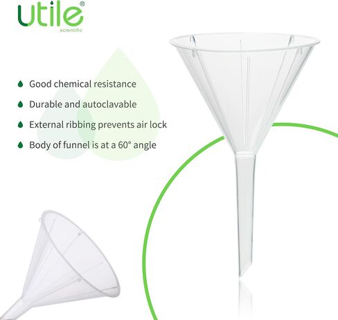 Utile 12pcs Plastic Analytical Funnel Set, PP material, Top Diameter 40mm, Small Funnel for Lab Bottles, Recreational Activities, 4512.0012.12 in Saudi Arabia