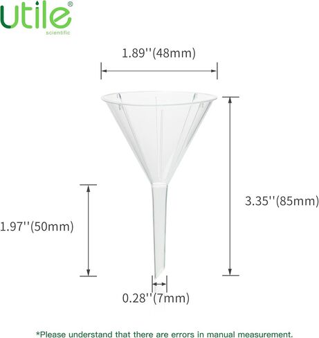 Utile 12pcs Plastic Analytical Funnel Set, PP material, Top Diameter 40mm, Small Funnel for Lab Bottles, Recreational Activities, 4512.0012.12 in Saudi Arabia