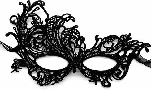 JOYFISCO Masquerade Mask for Women Black Venetian Masquerade Mask for Mardi Gras Halloween Prom Ball Party Costume Accessory in Saudi Arabia