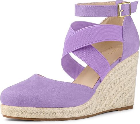 Allegra K Women's Espadrille Platform Closed Toe Wedges Heel Sandal in Saudi Arabia