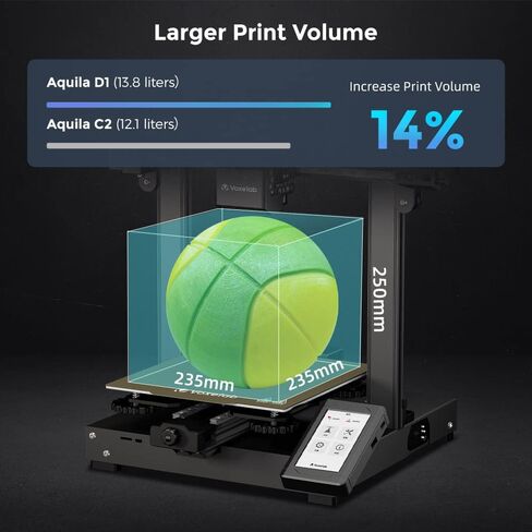 Voxelab ترقية Aquila X3 Max، طابعة FDM ثلاثية الأبعاد، تسوية تلقائية ذات 25 نقطة ومنصة فولاذية مغناطيسية قابلة للإزالة، سرعة تصل إلى 200 مم/ ثانية، حجم طباعة 400 × 400 × 400 مم in Kuwait