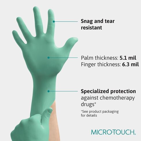 قفازات أفينيتي من النيوبرين، 6.3 مل، خالية من البودرة مع أصابع مزخرفة - كبيرة، خضراء (علبة) in Kuwait