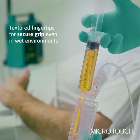 قفازات أفينيتي من النيوبرين، 6.3 مل، خالية من البودرة مع أصابع مزخرفة - كبيرة، خضراء (علبة) in Kuwait