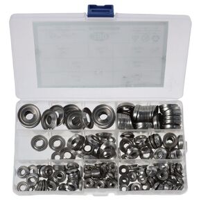 FEIYING Cup Washer 390pcs Stainless Steel Durable #4#6#8#10#12#14#16 Cup Countersunk Washer Finish Washers Countersunk Screw