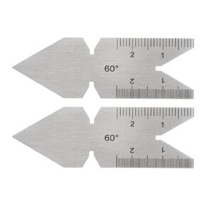 2pcs Center Gauge 60 Degree Metric Thread Cutting Angle Gauge Stainless Steel Lathe Cutting Tool,Thread Pitch Increment 0.1/0.05mm