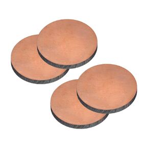 uxcell Pure Copper Sheet, 4pcs 5/8" x 0.1" 10 Gauge T2 Copper Metal Round Plate for Crafts, Electrical Repairs