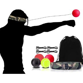Boxing Reflex Ball, 4 Difficulty Level Boxing Ball Set with Headband, Perfect for Training Speed Reaction, Accuracy, MMA & Krav Mega, Focus, Punching Speed, Fight Skill, Hand Eye Coordination in Saudi Arabia