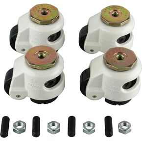4 Pack Leveling Casters GD-60S Stem Mounted Leveling Caster 551lbs/Per Leveling Caster Wheels Nylon Wheel and NBR Pad (Stem Mounted 551lbs/Per)