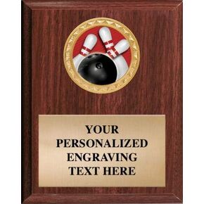 Bowling Pins Plaques Make A Great Award & Trophy. You Can Add Your Own Free Engraving.