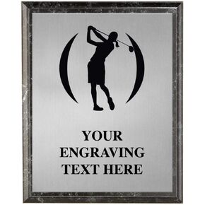 Crown Awards Golf Plaques, Personalized Womens Golf Trophy Plaque Award, Great Custom Engraved Golf Gifts Prime