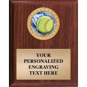 Crown Awards Softball Plaque, 8 x 10 Softball Plaque with Custom Engraving Included Prime