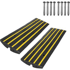 48" Rubber Curb Ramps Car Threshold Kerb Ramp 2.5 Inch High 1Pack 1Channel Curbside Bridge Ramp for Loading Dock Garage Warehouse Sidewalk