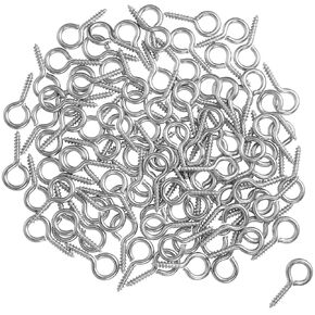 Eye Hook Screw LUORNG 100PCS 1.4x7x15mm Stainless Steel Eye Screws, Heavy Duty Screw, Eye Bolts