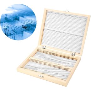 Acogedor Microscope Slides Storage Box, 100-Places Wooden Slide Storage Box with Lock Storage, Wooden Box for Microscope Slides, Lab Glass Prepared Microscope Slides Storing Tool