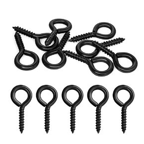 #14 x 2 (2 Inch) Screw Eyes, Screw in Eye Hooks for Securing Cables Wires, Self Tapping Screws Eye Bolts for Indoor & Outdoor Use, Gold, 50 PCS