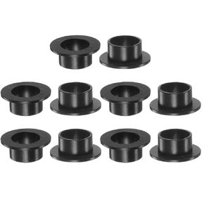 10pcs Flanged Sleeve Bearings 10.2mm Bore 12mm OD 7mm Length POM Bushings for Shaft, Black
