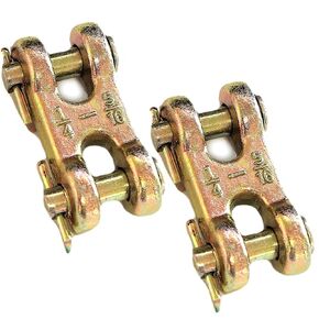 (Pack of 2) 5/16 Inch Safety Chain Repair Link Twin Clevis 3900lbs Working Load Limit