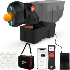 PONGBOT Table Tennis Robot-150PCS Ping Pong Balls, Remote and APP Control, Portable Carrying Bag, Power Bank, 264 Pre-saved Training Drills, Custom Programmed Drills