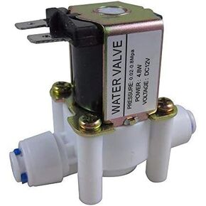 DC 12V 1/4" Solenoid Valve, N/C Normally Closed Inlet Water Solenoid Valve with Quick Connect