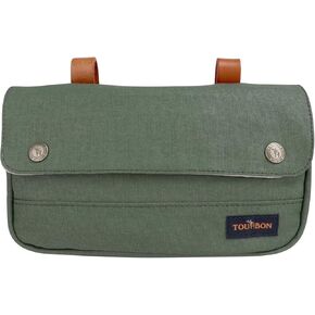 TOURBON Vintage Canvas Bike Panniers Bicycle Handlebar Bag