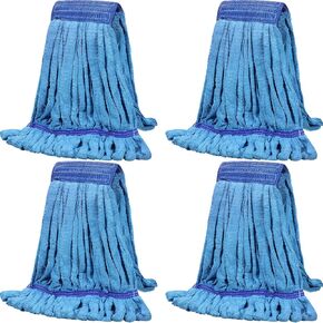 4 Pcs Commercial Mop Head Replacement Tube Microfiber Mop Heads for Floor Cleaning Industrial Mop Heads Looped End Wet Mop Head Refill for Home Commercial Industrial Use (Fruit Green,Large)