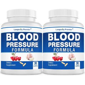 [2-Bottle Value Pack] Longevity Blood Pressure Formula -Scientifically formulated with Hawthorn & 12+ Quality All Natural Herbs
