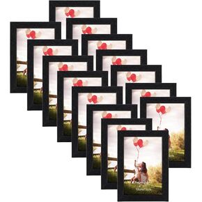 مجموعة إطارات الصور HORLIMER مقاس 5 × 7 مكونة من 15 قطعة، إطارات صور سوداء تعرض 5 × 7 صور للحائط أو سطح الطاولة