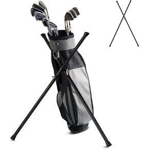 Golf Bag Stand Attachment Multi Angle Adjustment,Attachable Stand for Golf Bag,Lightweight Stand for Adult Golf Bags Prevents Bag Drops Golf Club Damage, Medium, black