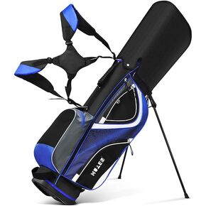 Golf Stand Bag - 14-Way Divider, 5 Pockets Golf Club Bags, Ergonomic Straps, Waterproof Nylon Material, Ideal for All Golfers (Blue)