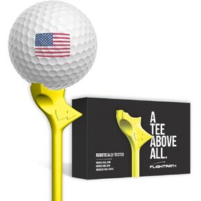 FLIGHTPATH Premium Golf Tees - 3.25" Durable Plastic Golf Tees Designed to Enhance Golf Shot Distance & Precision - Robotically Tested to Reduce Ball Spin - USGA Approved Golf Equipment